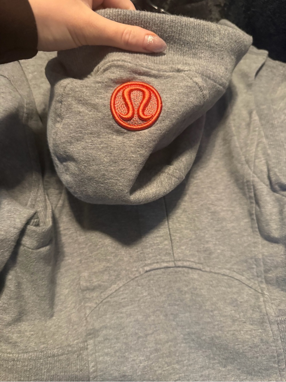 Lululemon Gray Hoodie with pink Logo